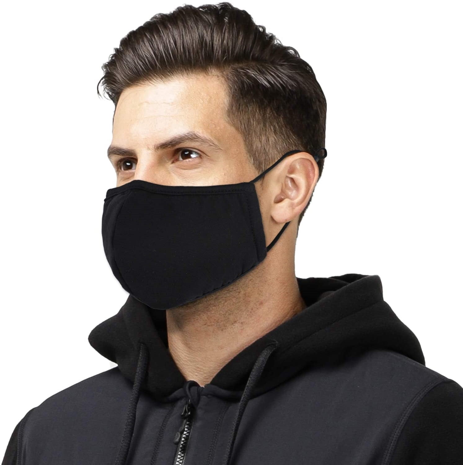 Cotton Face Mask with Adjustable Earloops and Filter Pocket (3