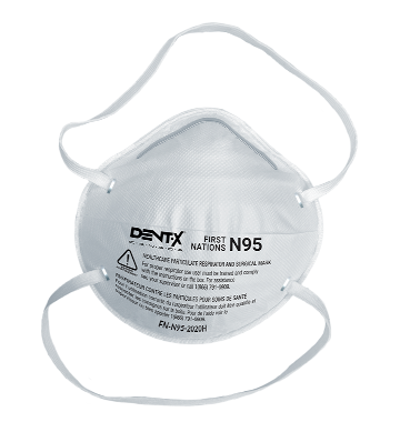 N95 Healthcare Respirator Face Mask with Adjustable Head Straps Made in Canada by Dent-X (20 Masks) (FN-N95-2020H)