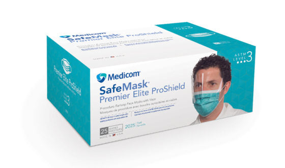 Medicom SafeMask® Premier Elite™ ProShield with Visor Level 3 (25 Pack)