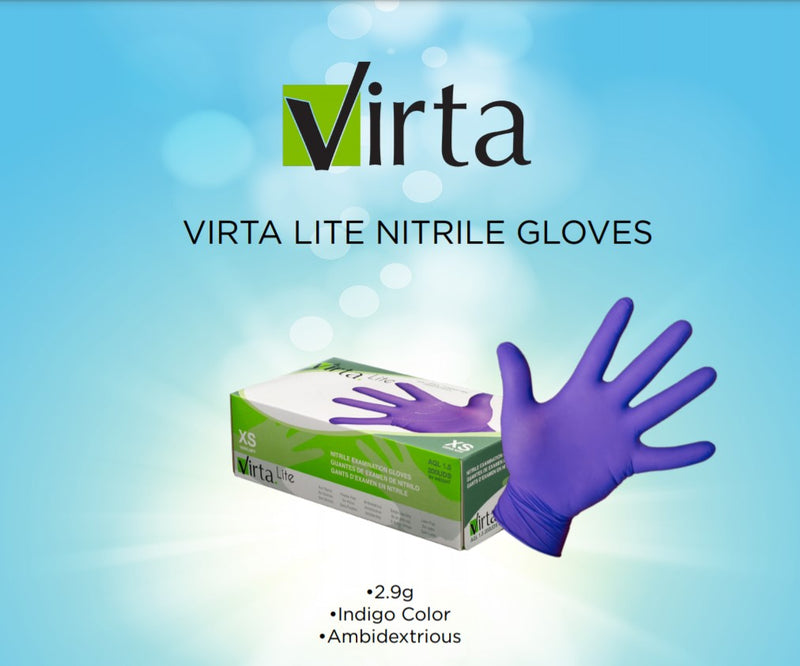 Virta Lite Nitrile Powder Free Examination Gloves (200 Pack)