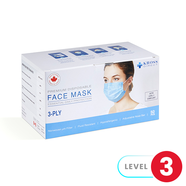 3-Ply ASTM Level 3 Masks with Anti-Fog (Made in Canada)